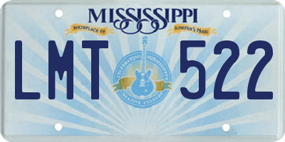 MS license plate LMT522