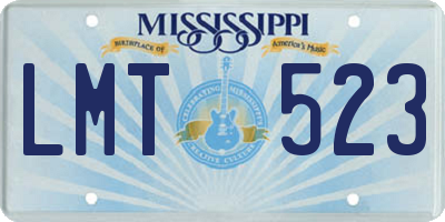MS license plate LMT523