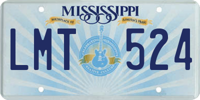 MS license plate LMT524