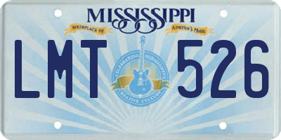 MS license plate LMT526