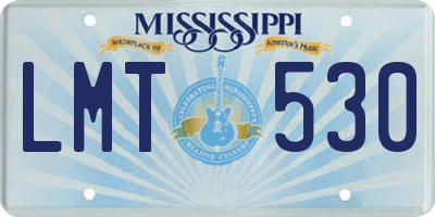 MS license plate LMT530