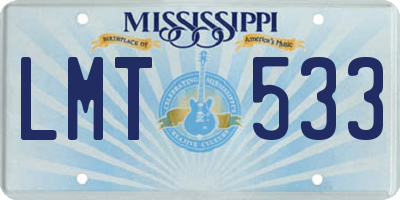 MS license plate LMT533