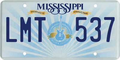 MS license plate LMT537