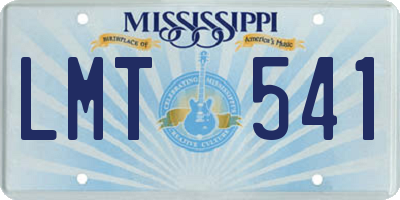 MS license plate LMT541