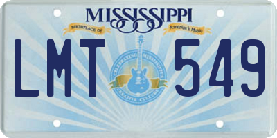 MS license plate LMT549