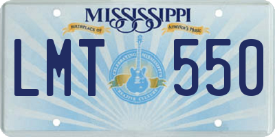 MS license plate LMT550