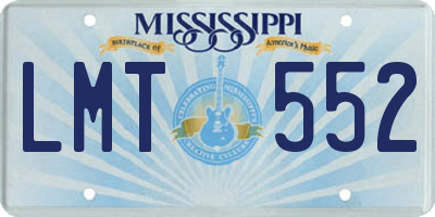 MS license plate LMT552