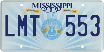 MS license plate LMT553