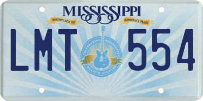MS license plate LMT554