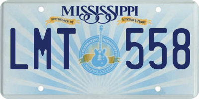 MS license plate LMT558