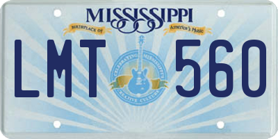 MS license plate LMT560