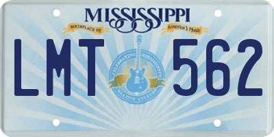 MS license plate LMT562