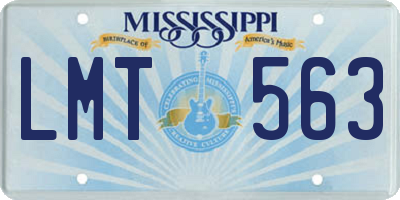 MS license plate LMT563