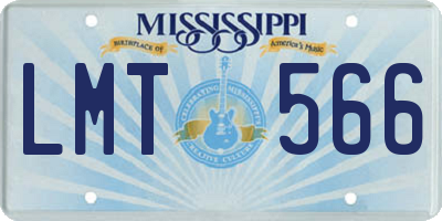 MS license plate LMT566