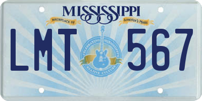 MS license plate LMT567