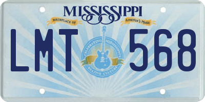 MS license plate LMT568