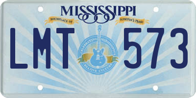 MS license plate LMT573