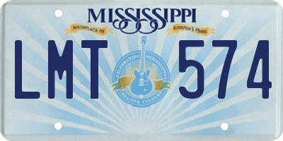 MS license plate LMT574