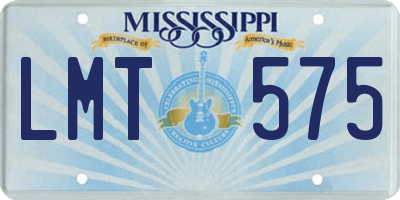 MS license plate LMT575