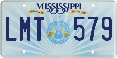 MS license plate LMT579