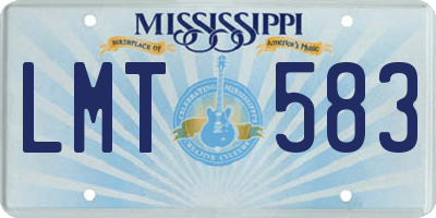 MS license plate LMT583