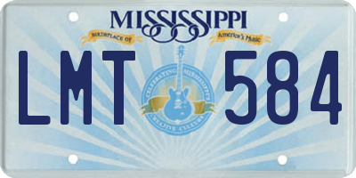 MS license plate LMT584