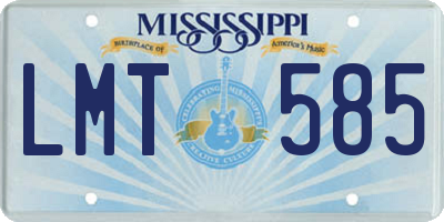 MS license plate LMT585