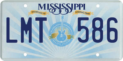 MS license plate LMT586
