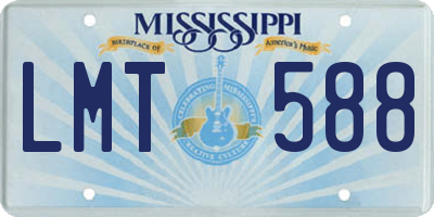 MS license plate LMT588