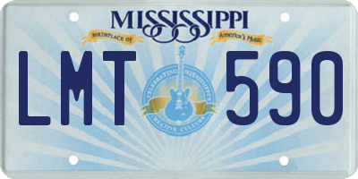 MS license plate LMT590