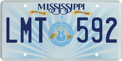MS license plate LMT592
