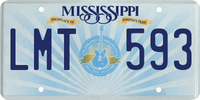 MS license plate LMT593