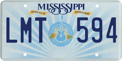 MS license plate LMT594