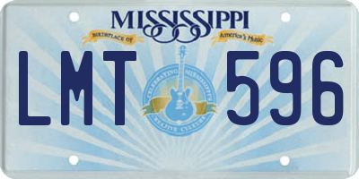 MS license plate LMT596
