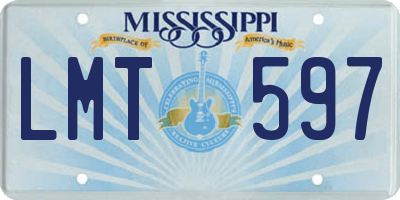 MS license plate LMT597