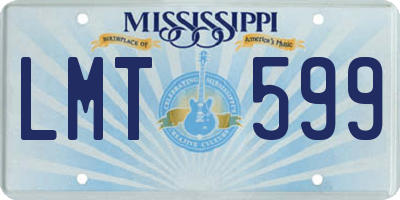MS license plate LMT599
