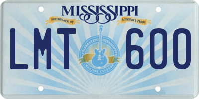 MS license plate LMT600