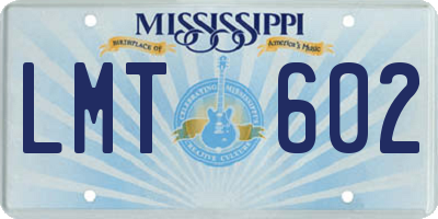 MS license plate LMT602