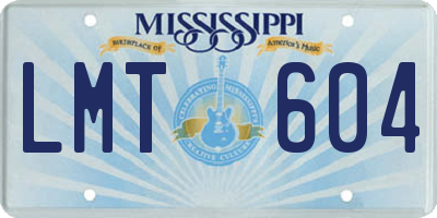 MS license plate LMT604