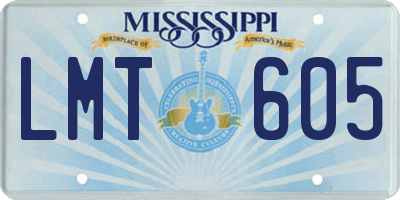 MS license plate LMT605