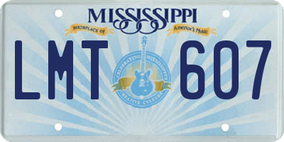 MS license plate LMT607