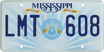 MS license plate LMT608