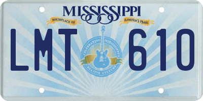 MS license plate LMT610