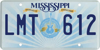 MS license plate LMT612