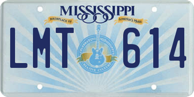 MS license plate LMT614