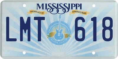 MS license plate LMT618