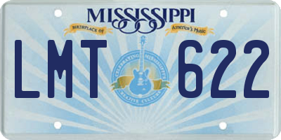 MS license plate LMT622