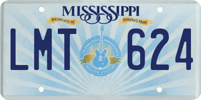 MS license plate LMT624