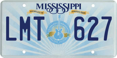 MS license plate LMT627