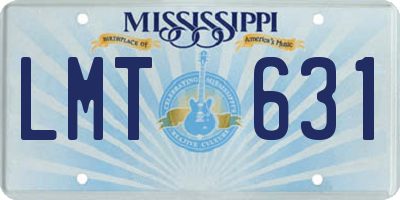 MS license plate LMT631